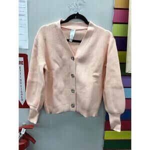 Marla Wynne layers light pink sweater knit cardigan size XXS new from HSN